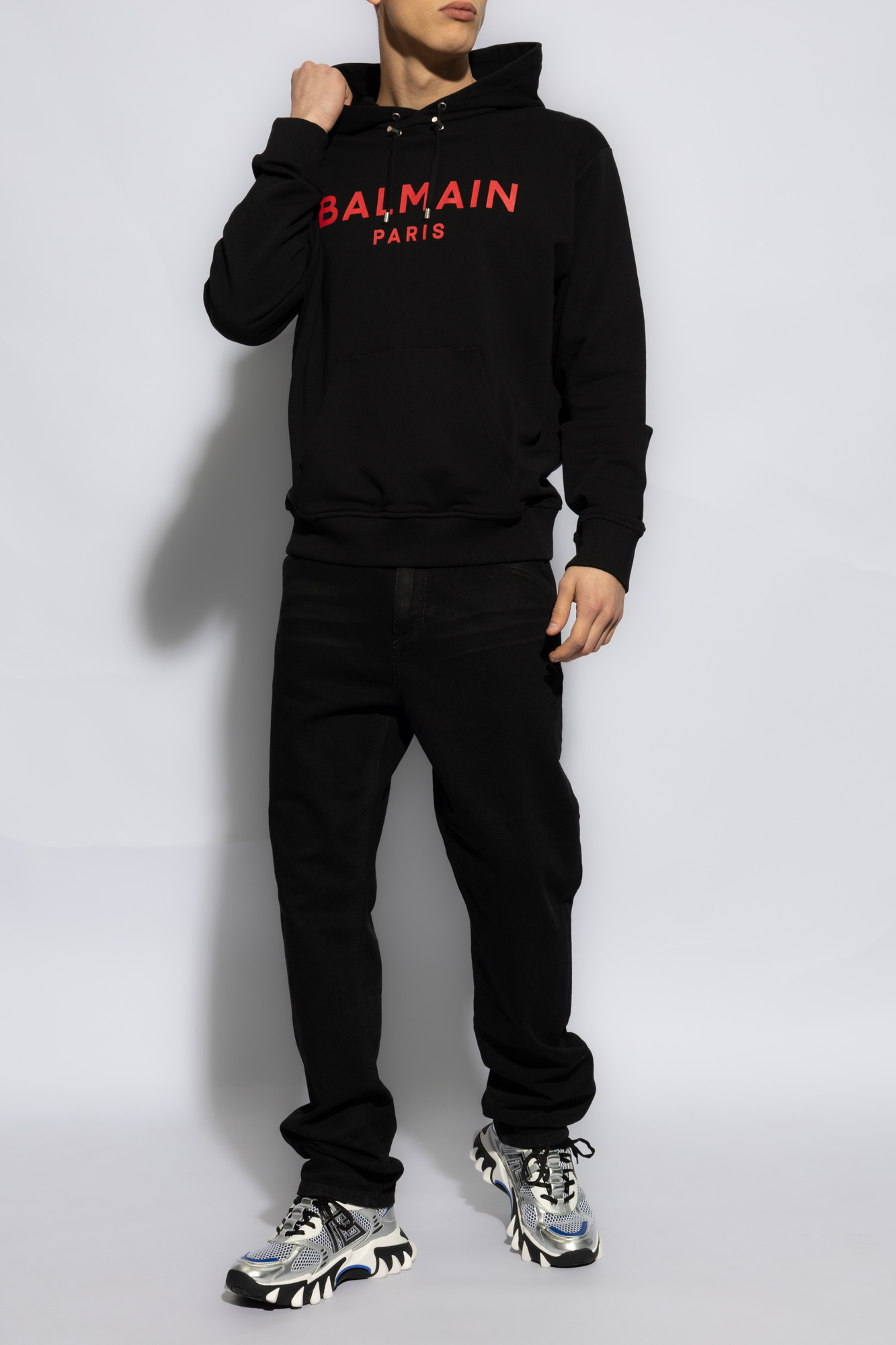 Balmain front zip hoodie Black Hoodie with logo Balmain Biname fmedShops Switzerland